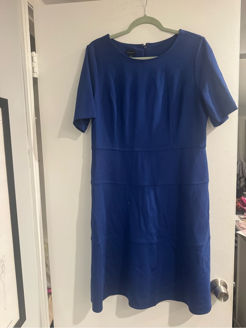 Talbots Cobalt Blue Short-Sleeve Midi Dress